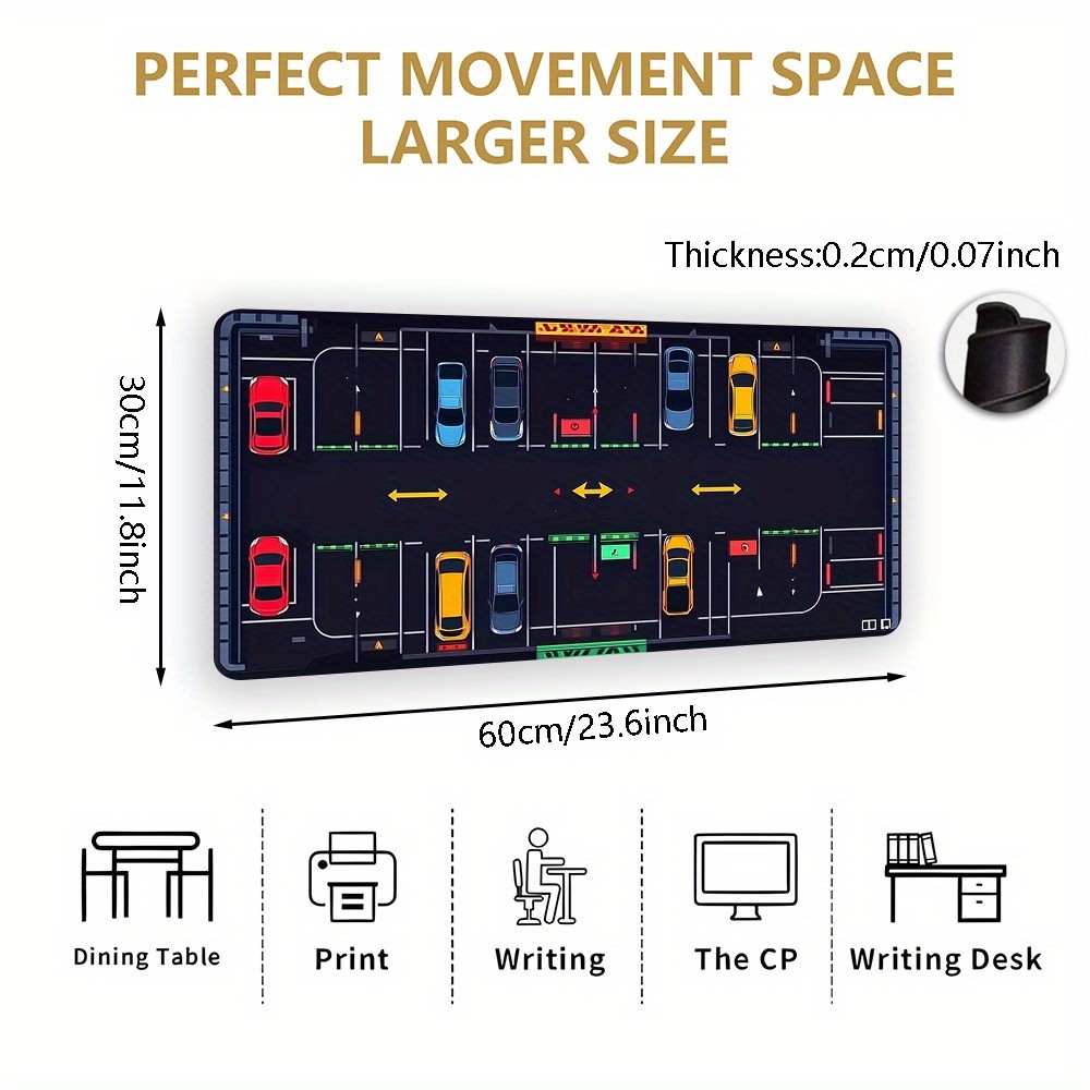 Extra-Large Parking Design Gaming Mouse Pad – Measuring 35.4 by 15.7 Inches, F