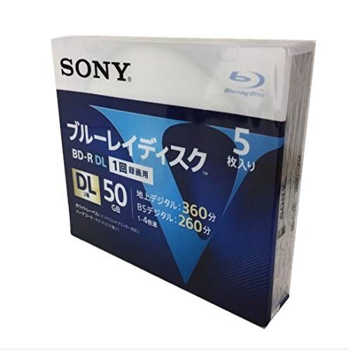 Sony Sony Blu-ray BD-R 4x speed 2-layer V series 5BNR2VLPS4 (5 pieces) 2 pieces