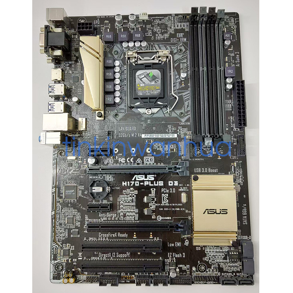 For ASUS H170-PLUS D3 LGA1151 DDR3 VGA+ATX Motherboard