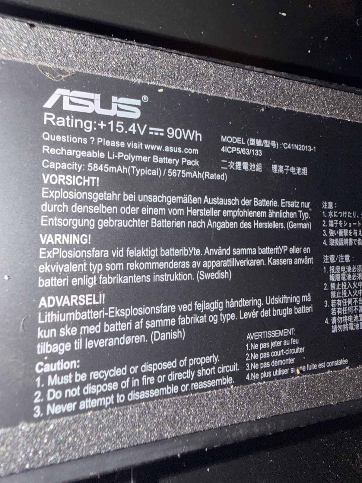 Genuine ASUS C41N2013-1 90Wh Battery ROG Strix G15 G17 G713 G733 OEM