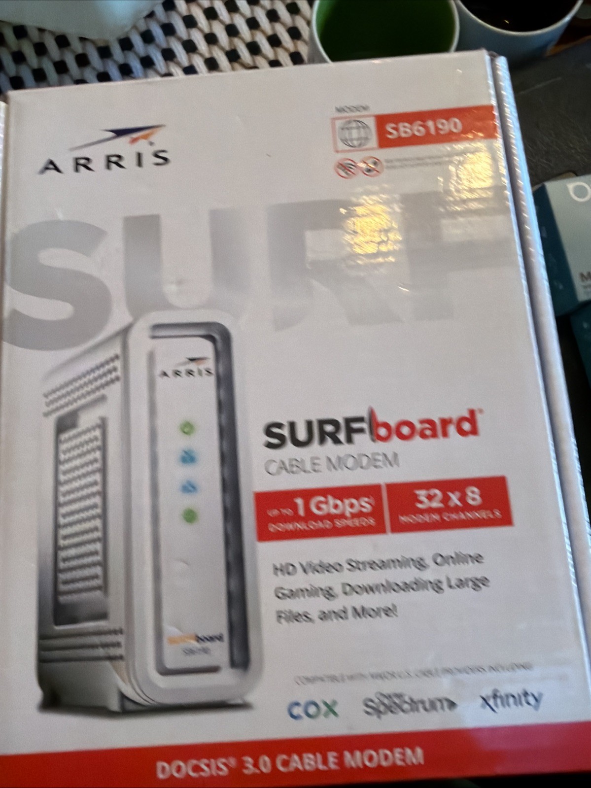 ARRIS SURFboard DOCSIS 3.0 Cable Modem 1 Gbps - SB6190 (NEW)