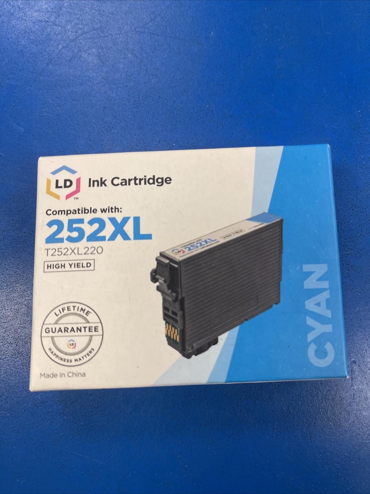 1 LD Replacement High Yield Ink Cartridge T252XL220 / 252XL High Yield Cyan