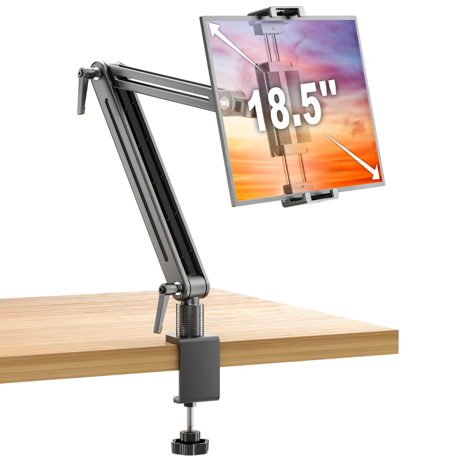 Portable Monitor Arm Mount Holder Screen Stand 18.5 Inch 360 Rotating Base