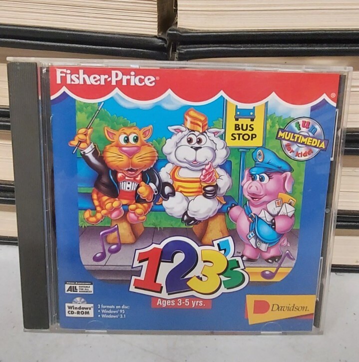Fisher Price 1-2-3-'s (PC, Windows 95 & 3.1) Teaches Numbers, Counting & Math