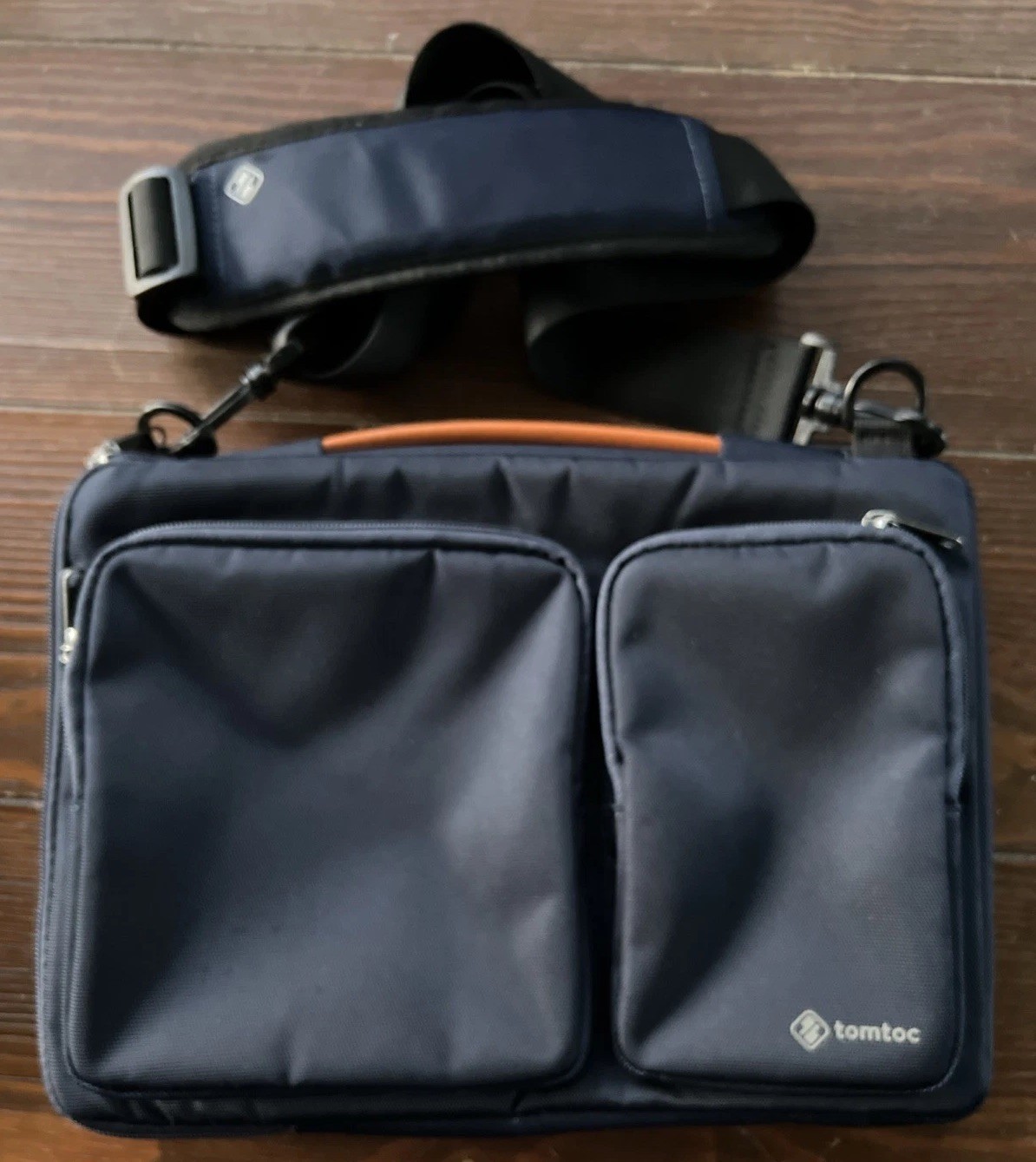 Tomtoc 360 Protective Laptop Shoulder Bag for 13" Tablet Blue w/ Strap & Pockets