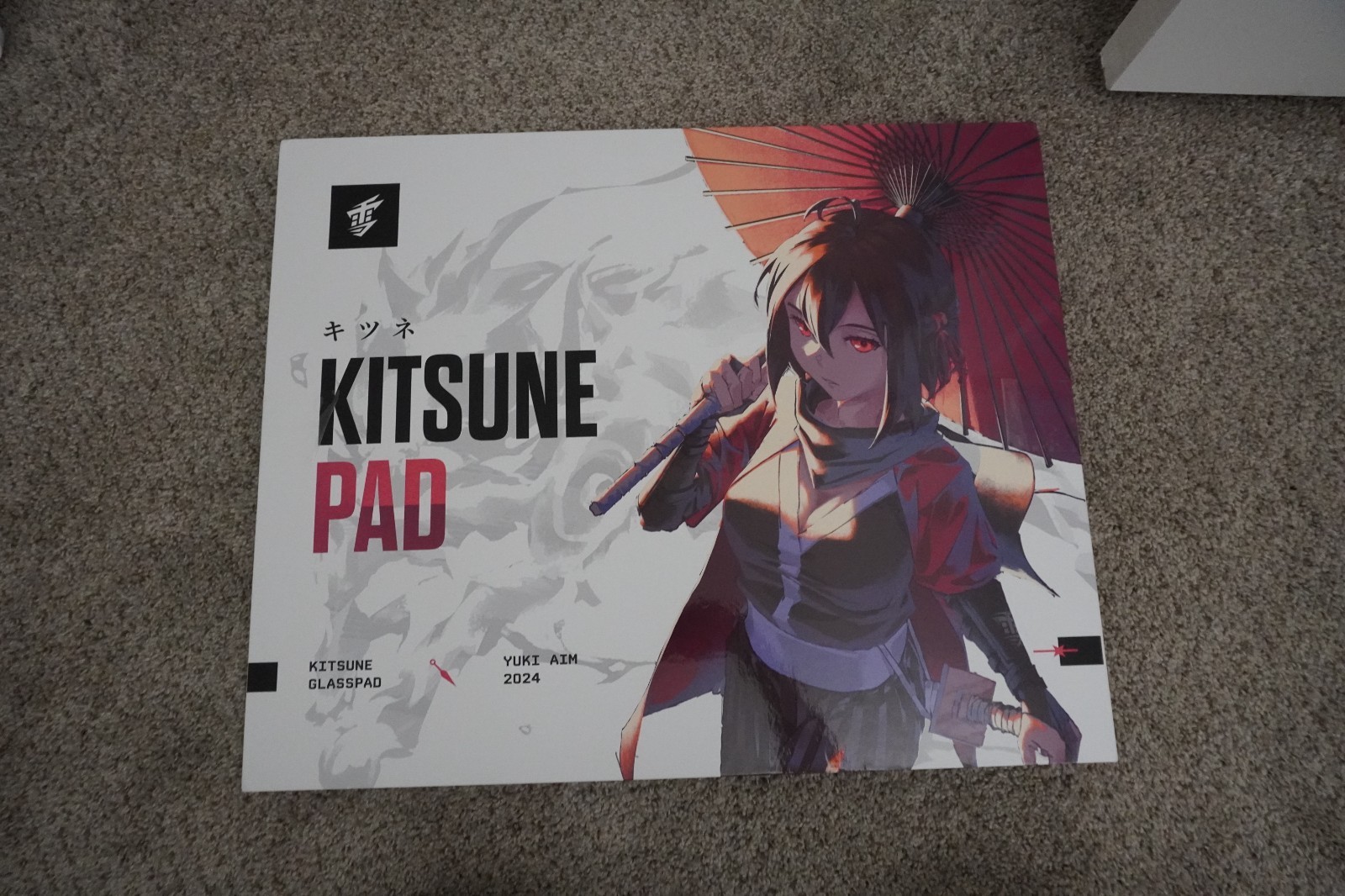 Yuki Aim - Kitsune Glass Mousepad Limited Large 500x400mm Open Box