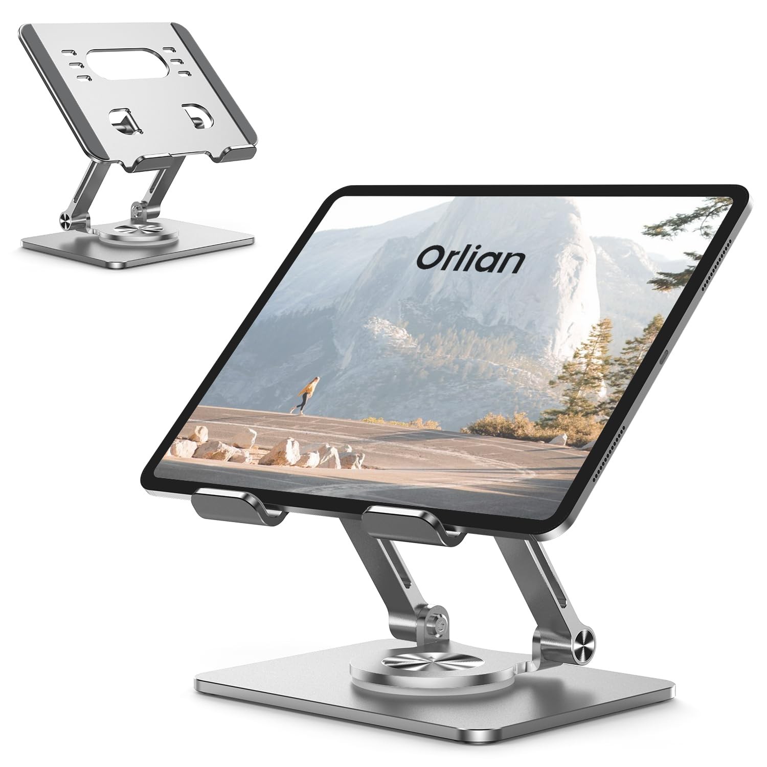 Orlian Tablet Stand Holder with Thickened 360°Rotating Base Dual Rod Adjustab...