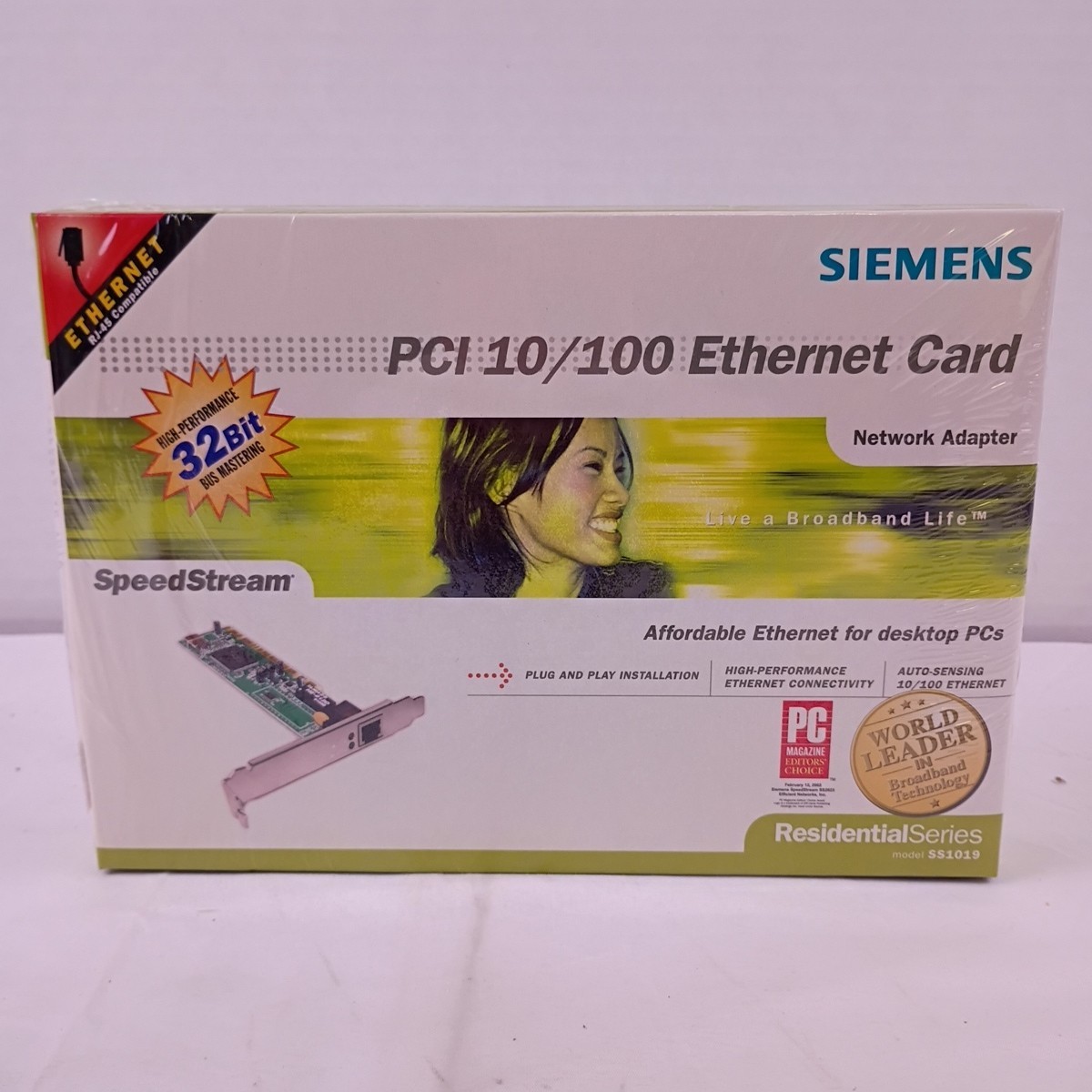 Siemens PCI 10/100 Ethernet Card 32 Bit Model SS1019 New and Sealed