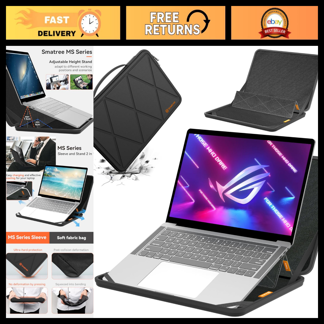 Hard Case with Stand for 18" ASUS ROG Strix Scar 2025 G835 - Durable Protection