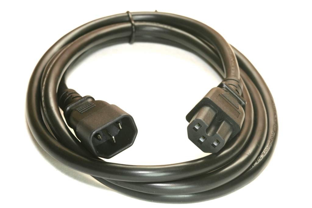 6FT 14AWG Monitor to Computer Power Extension Cable C14-C15 IEC320