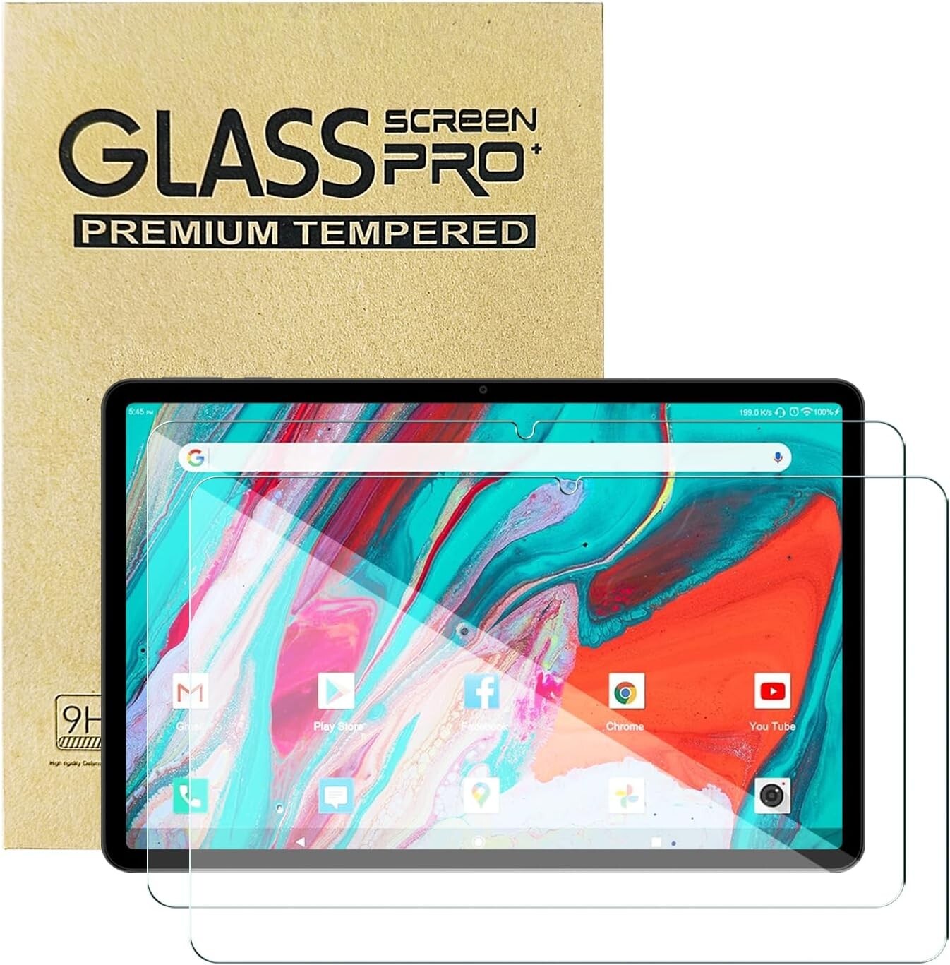 2 PCS Glass Screen Protector For 10.1 inch KADYBE D115/MEIZE D106/VOZIZOV D106