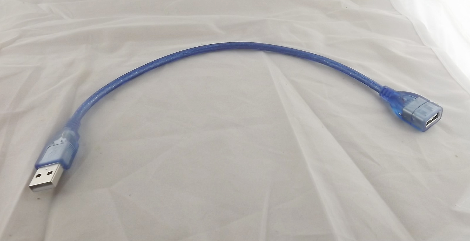 10pcs USB 2.0 A Male To A Female Data Extension Adapter Cord Cable Blue 1FT 30cm