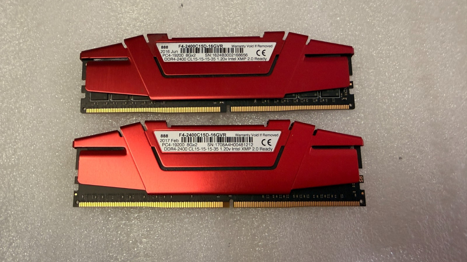 G.Skill Ripjaws V 16GB (2x8GB) RAM DDR4 2400MHz F4-2400C15D-16GVR