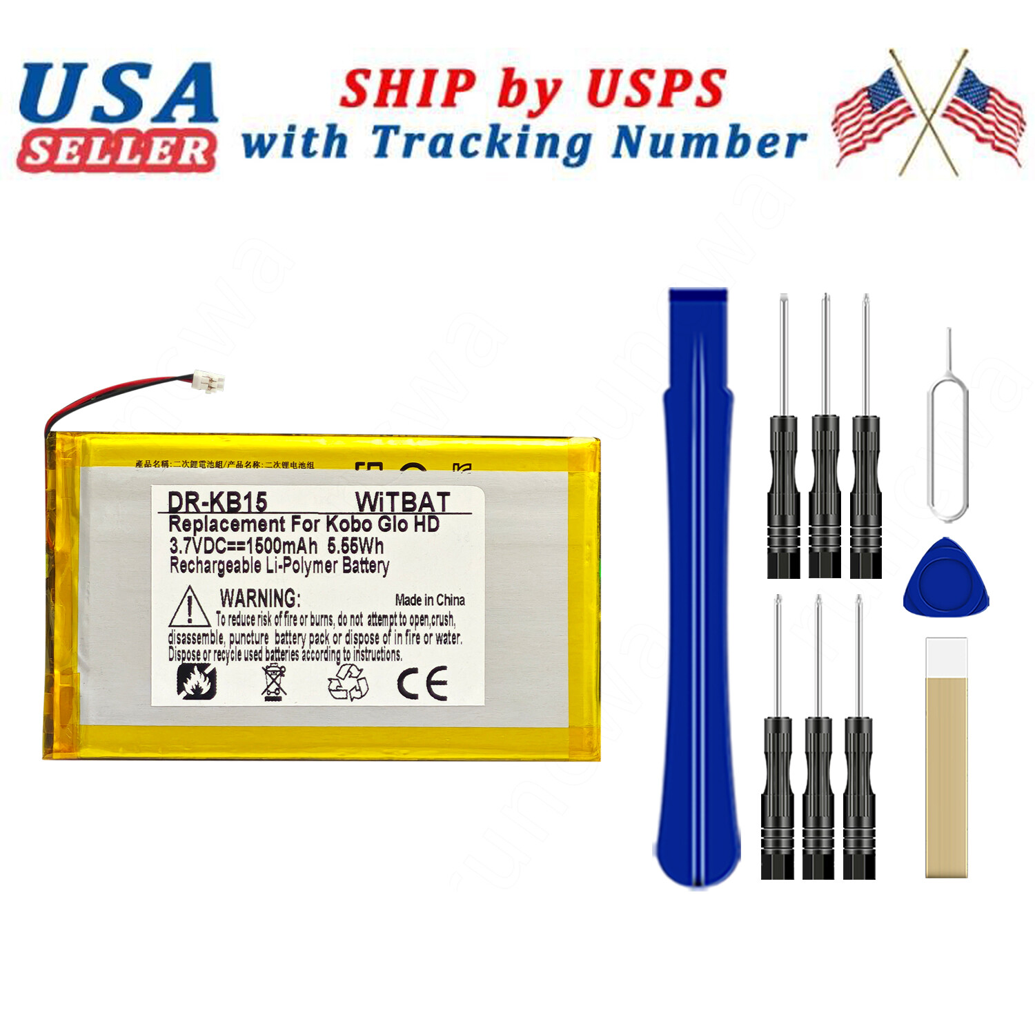 Battery PR-285083 PR-284983N For Barnes & Noble NOOK GlowLight Plus BNRV510+TOOL