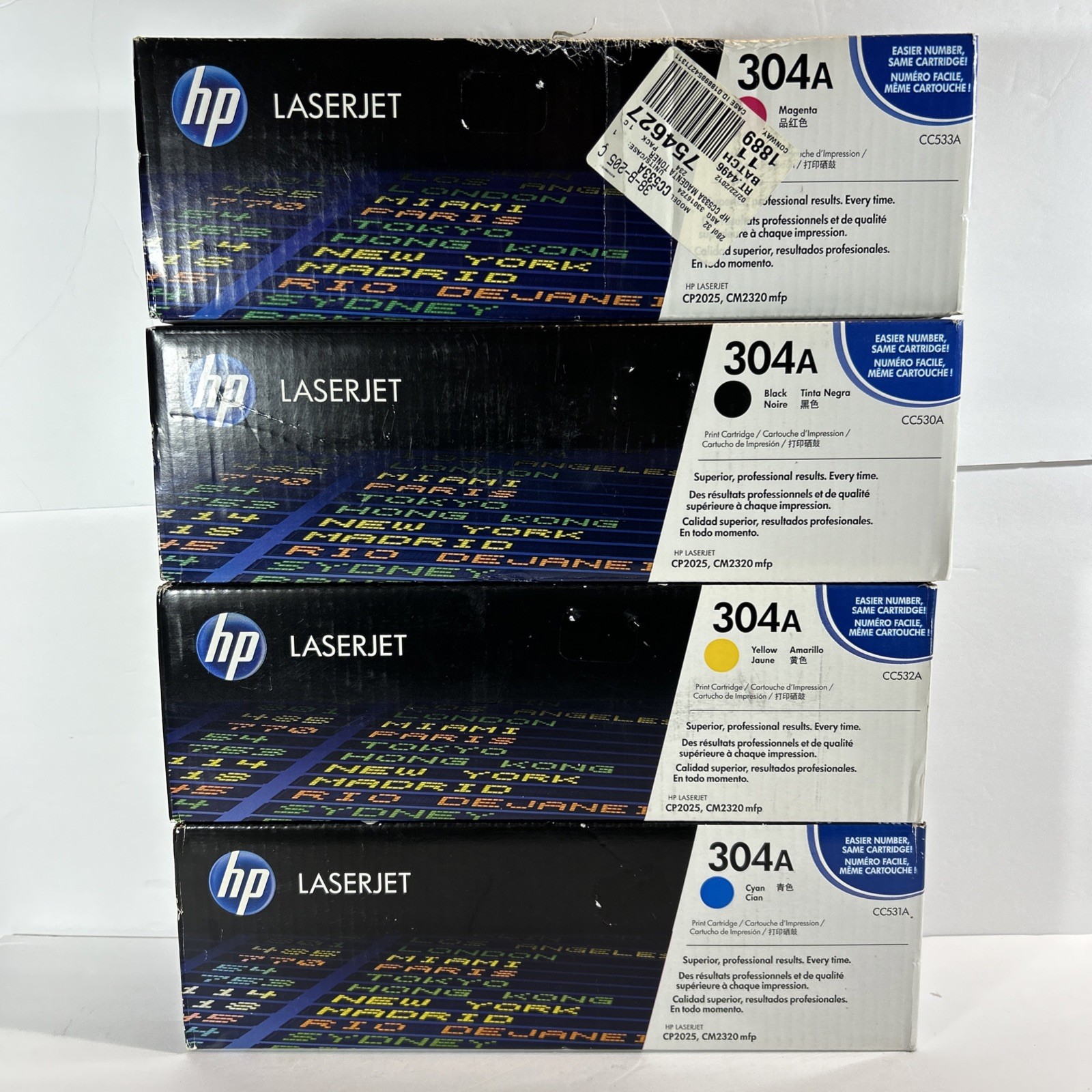 Genuine HP 304A BCYM Toner Cartridges Set CC530A CC531A CC532A CC533A New Sealed