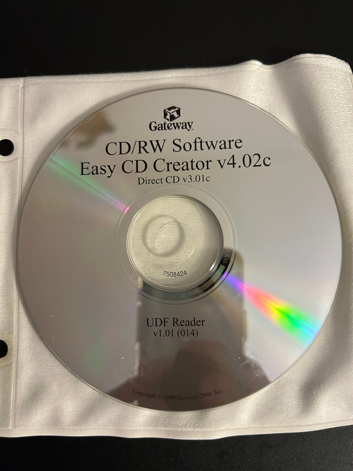 Gateway CD/RW Software Easy CD Creator v4.02c UDF Reader v1.01 (014)
