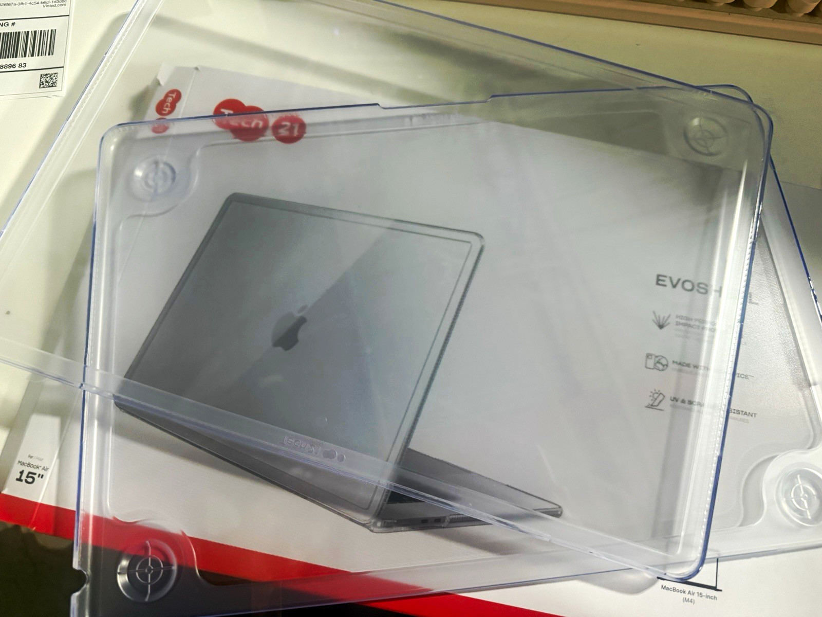 Tech21 Clear Rigid Plastic Shell Case MacBook Air 15in Scratch Resistant