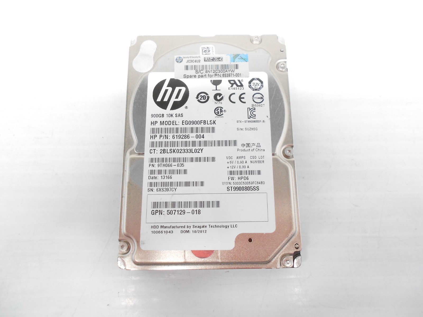 HP EG0900FBLSK Seagate 900GB 10K 2.5" SAS 6G Server Storage JBOD Hard Drive Dell
