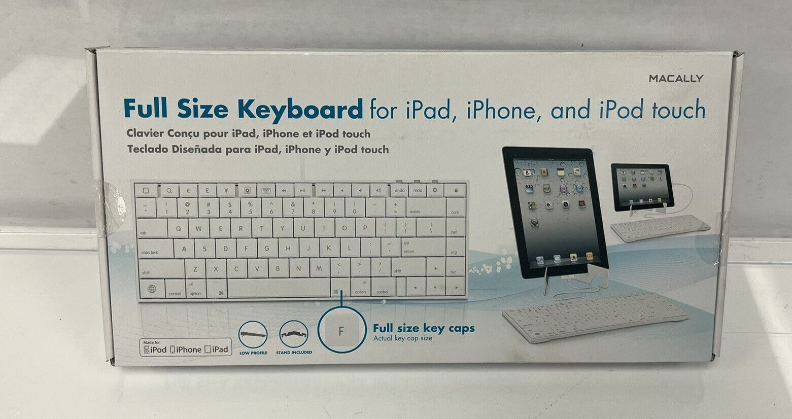 Macally 30 Pin Wired Keyboard iPad 3/2/1, iPhone 4s/4/3G/3, & iPod Touch(iKey30)