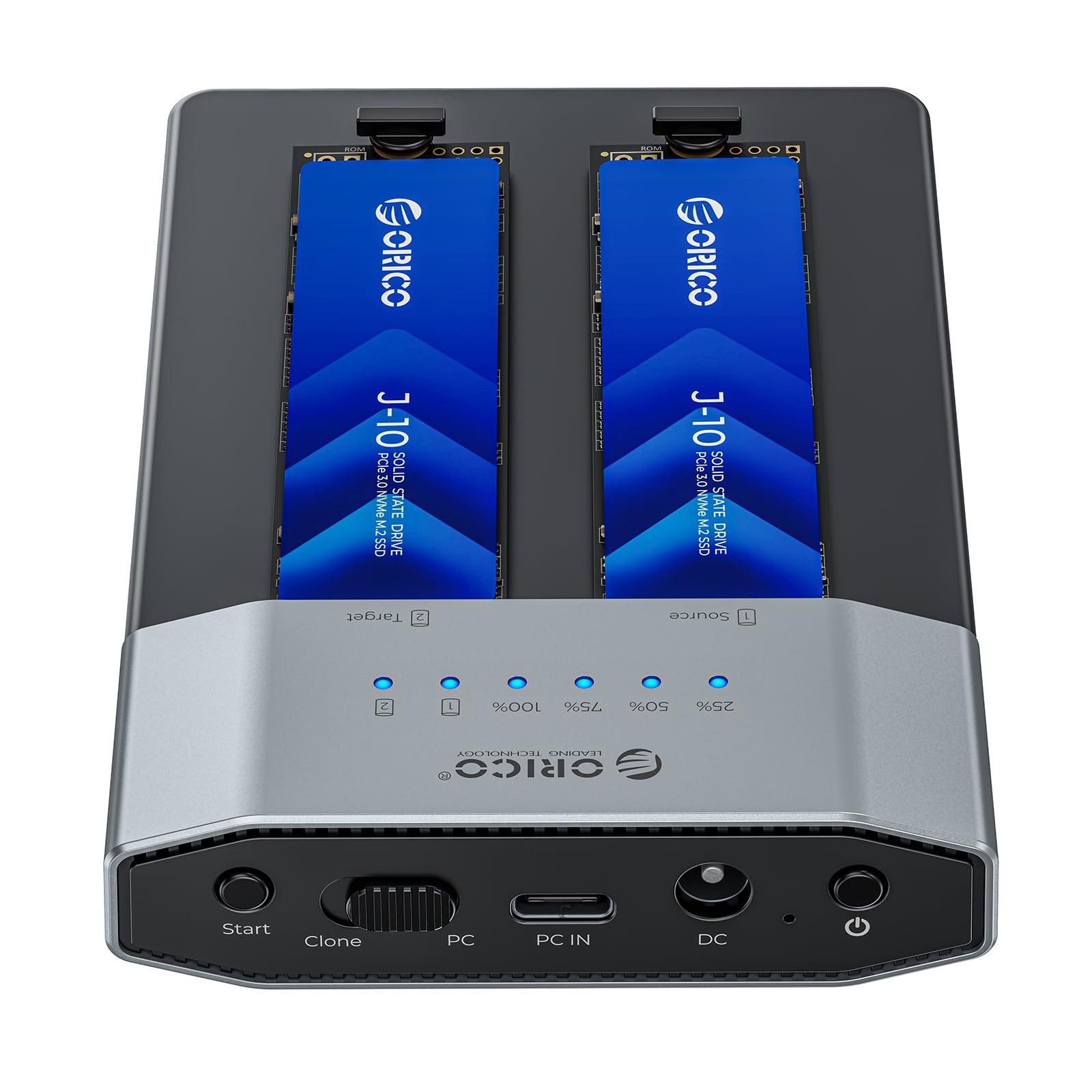 ORICO 20Gbps Dual Bay NVMe Enclosure, Tool-Free M.2 Enclosure & M.2...