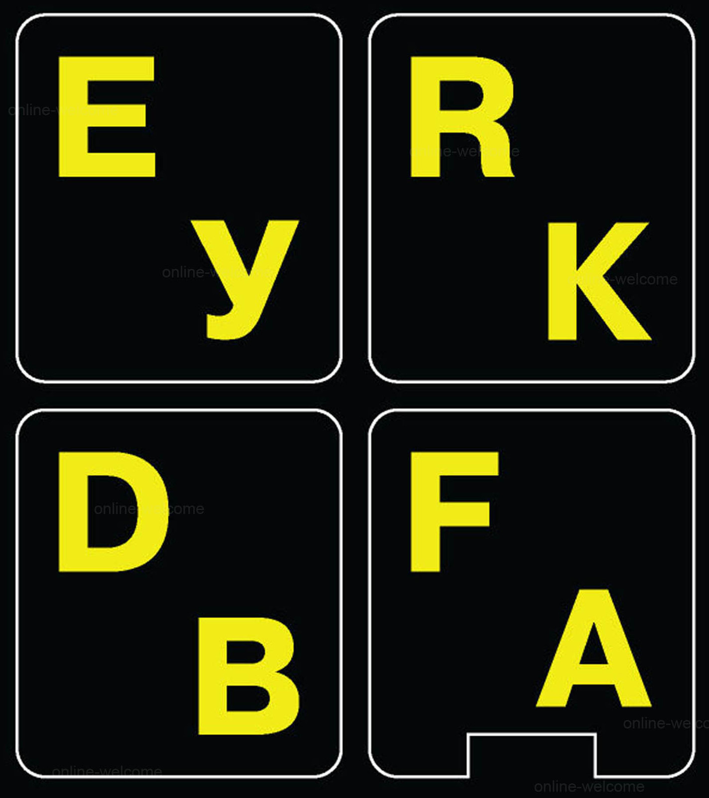 Russian English  Fluorescent glowing keyboard sticker 