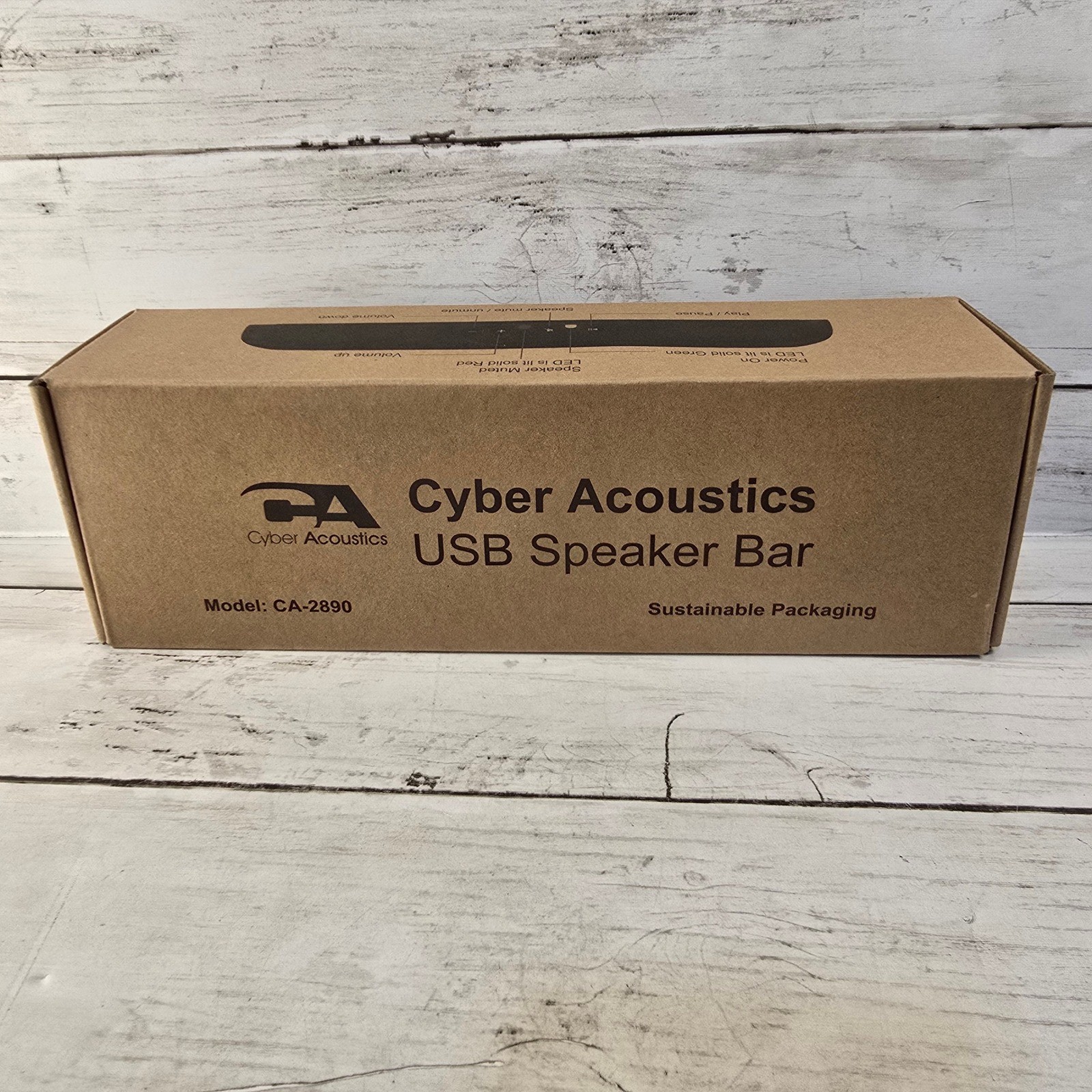 Open Box Cyber Acoustics CA-2890 USB Speaker Bar Clip-on Monitor Soundbar USB-C