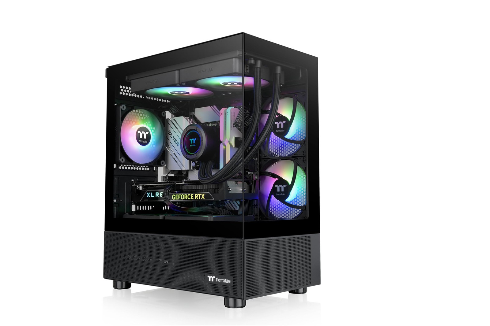 View 170 Tg Argb Micro Chassis Black Case With Tempered Glass And 3 Fans