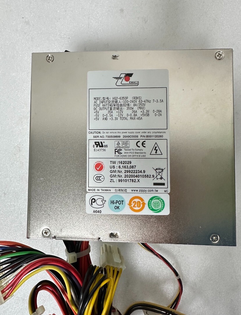1PCS Zippy EMACS HG2-6350P Server Switching Power Supply 100-240V 7-3.5A