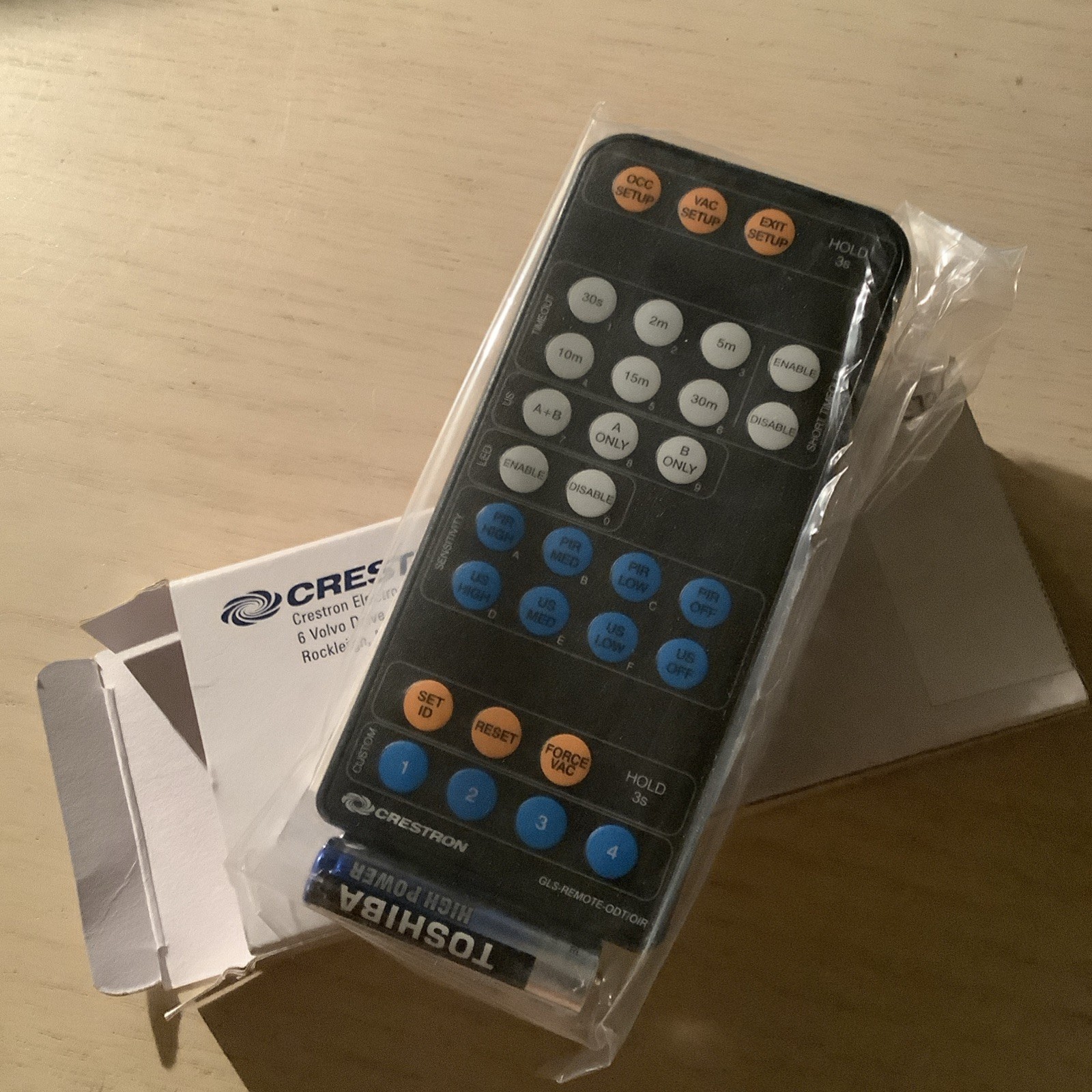 Crestron GLS-REMOTE-ODT/OIR  IR Remote for GLS Occupancy Sensors 6505250, NEW 
