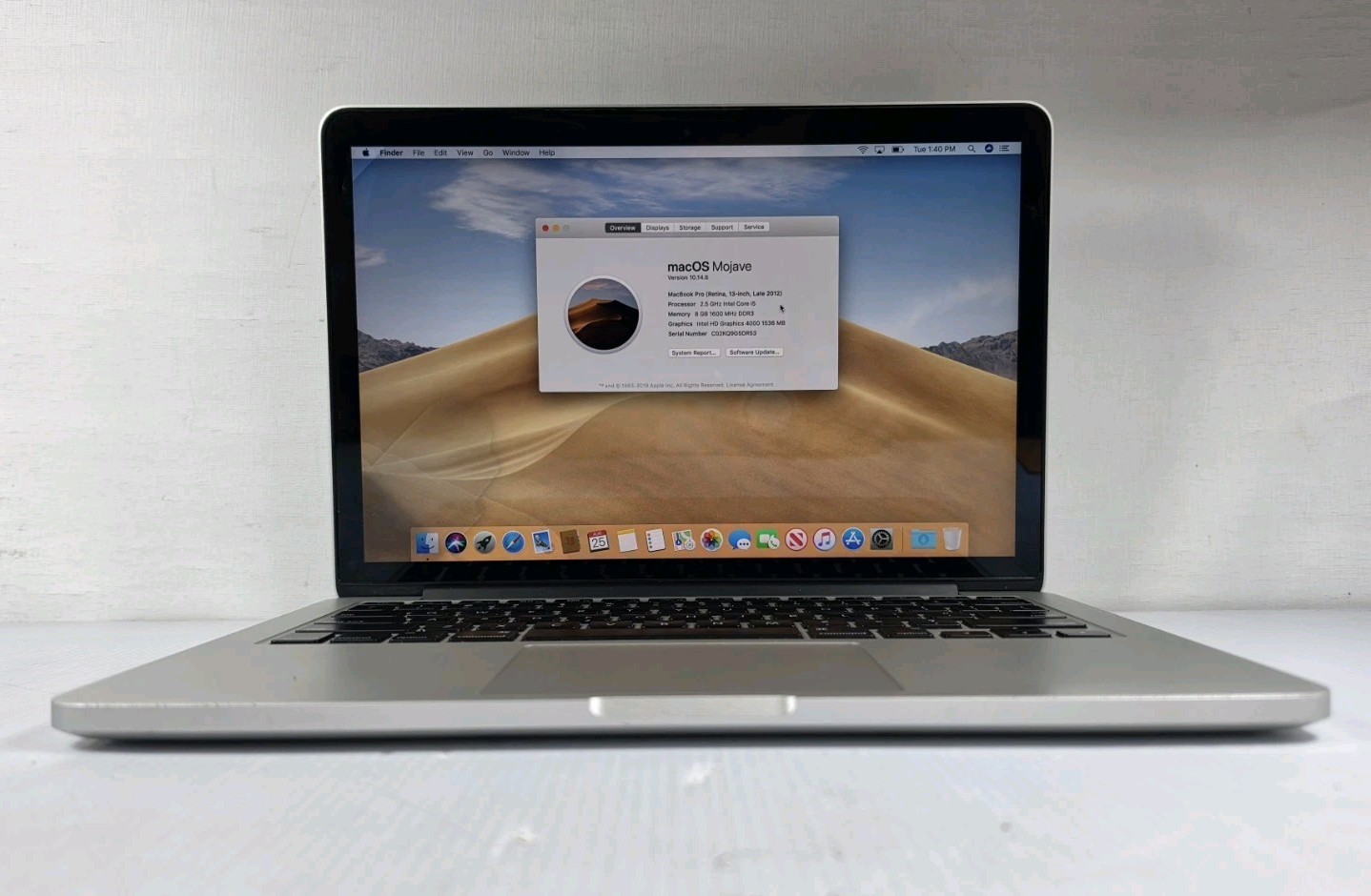 MacBook Pro Retina 13" Late 2012 i5 2.5GHz 8GB RAM 128GB SSD macOS READ