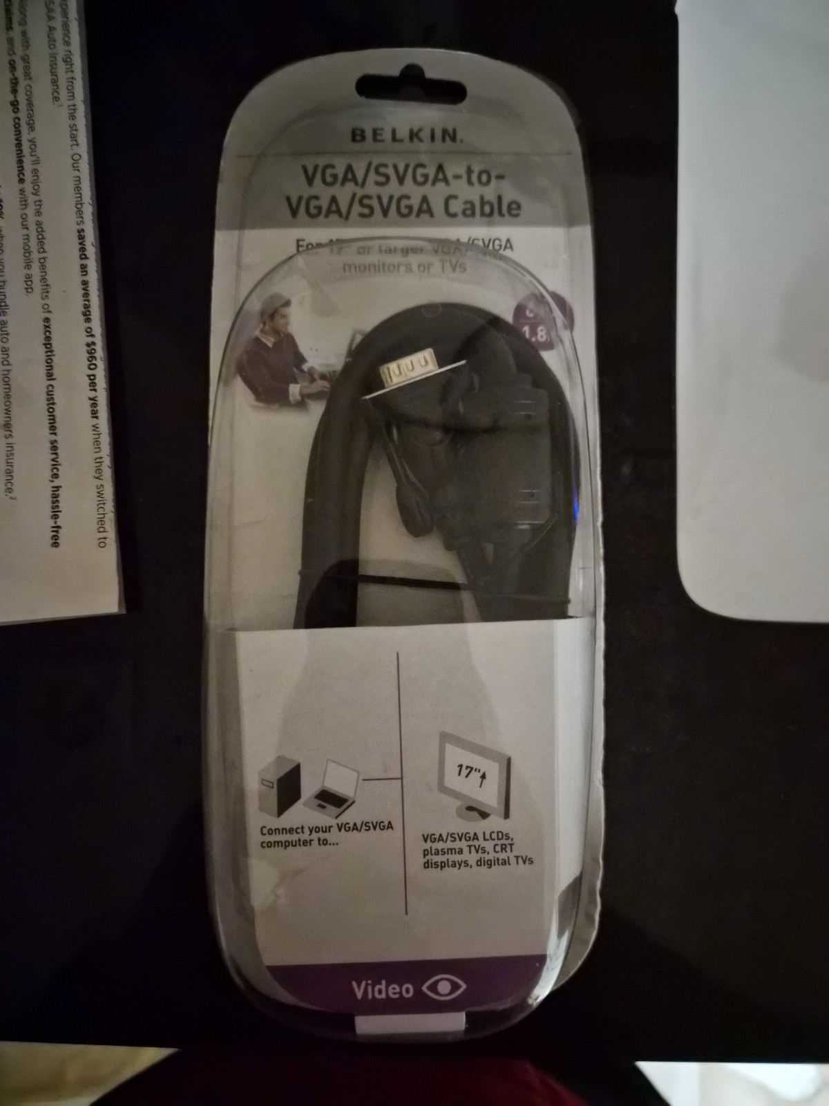 Belkin  SGA/SVGA Monitor Cable Connect Pc To Monitor. 6ft. New  F3H982A06