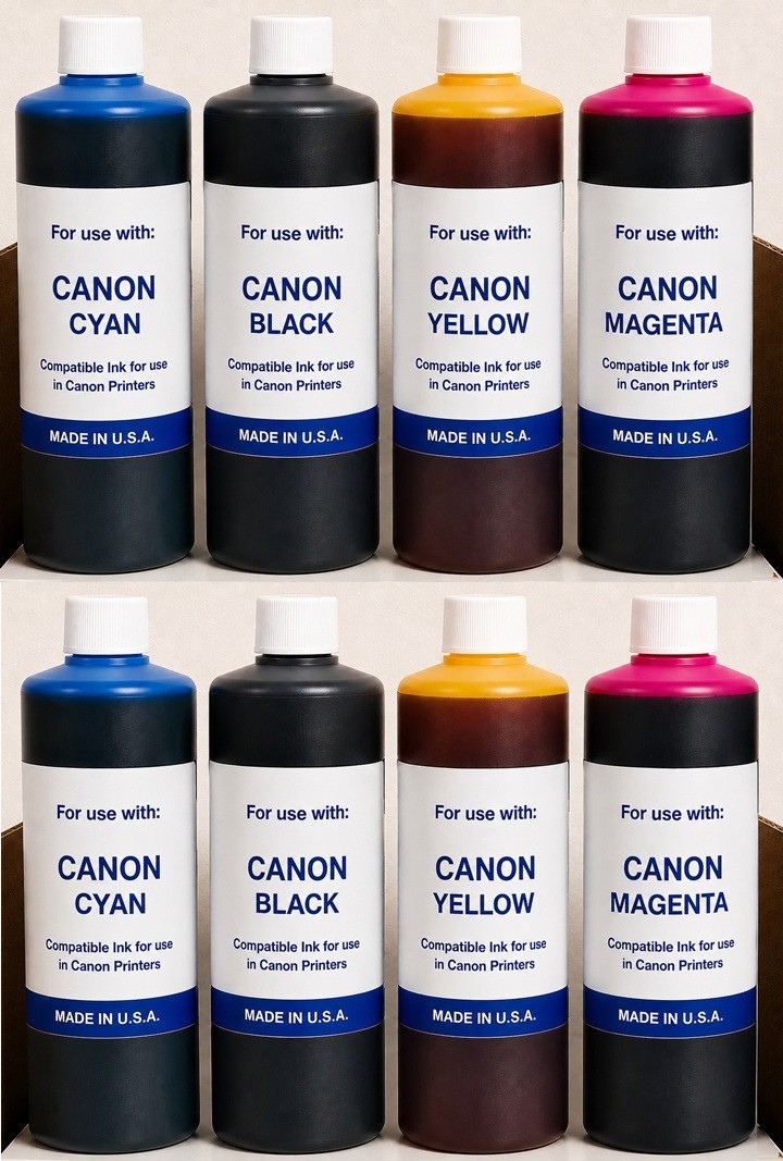 PREMIUM COMPATIBLE BULK INK REFILL FOR CANON / HP PRINTERS CYMK  (8 LITERS)