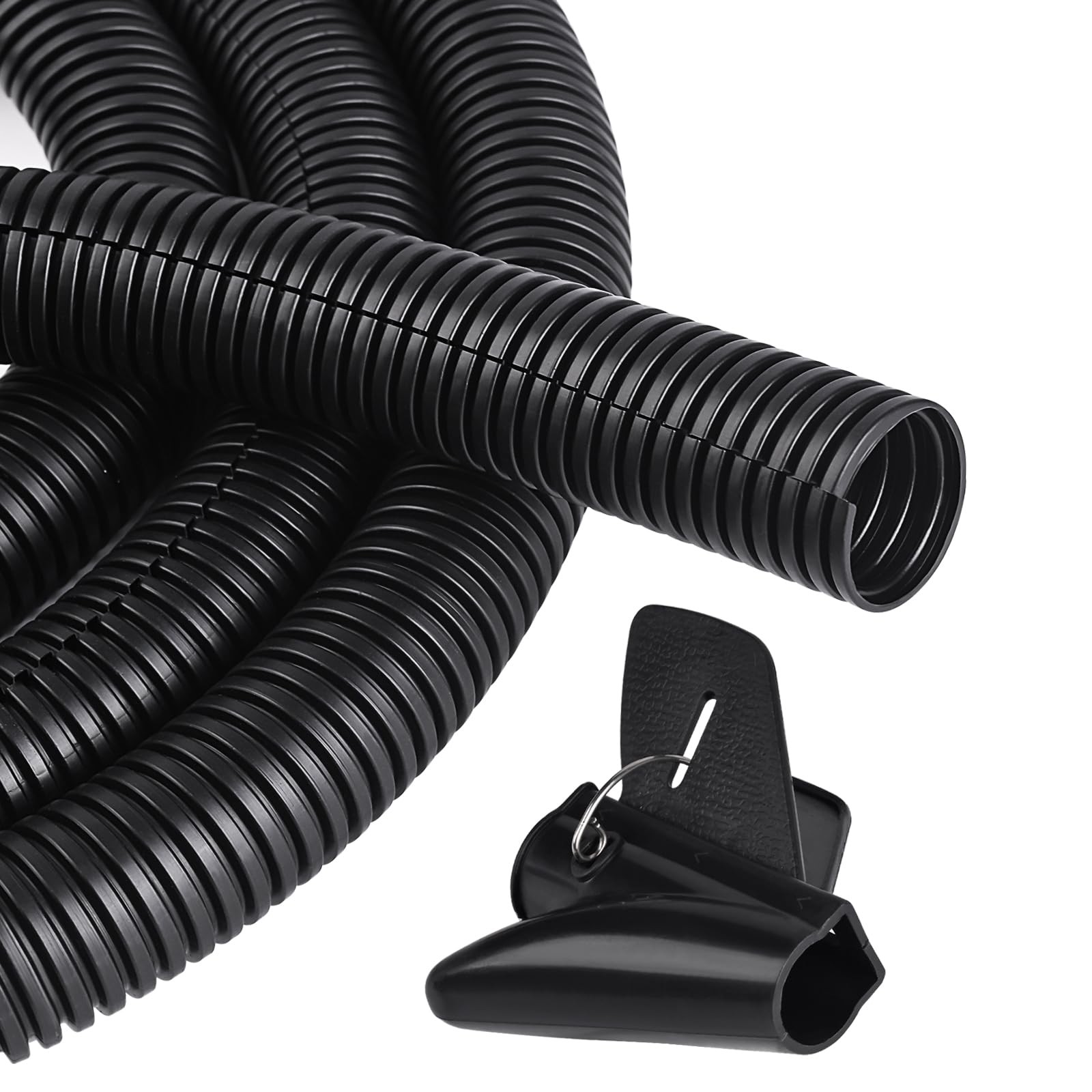 CrocSee 25FT - 1/2 Inch Split Wire Loom with Installation Tool - Black