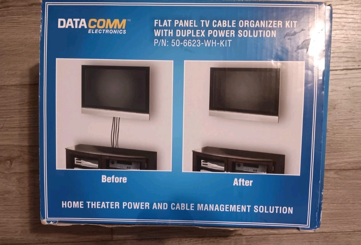 DataComm Cable Organizer Kit With Power Solution  (50-6623-wh) New Sealed