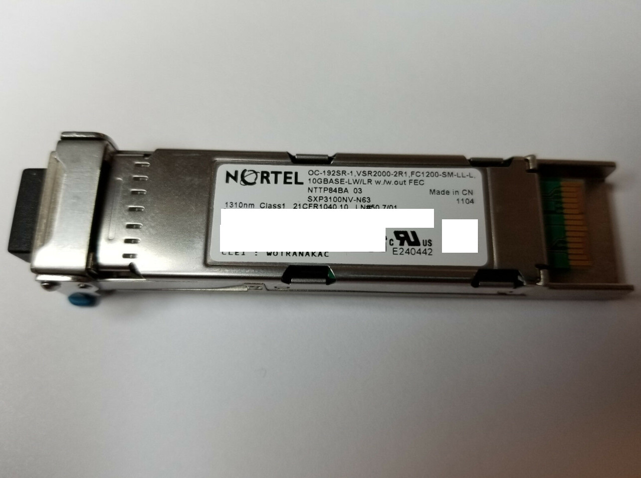 NORTEL / CIENA NTTP84BA 05  XFP 10G LR WOTRANAKAC OC192-SR1 6500