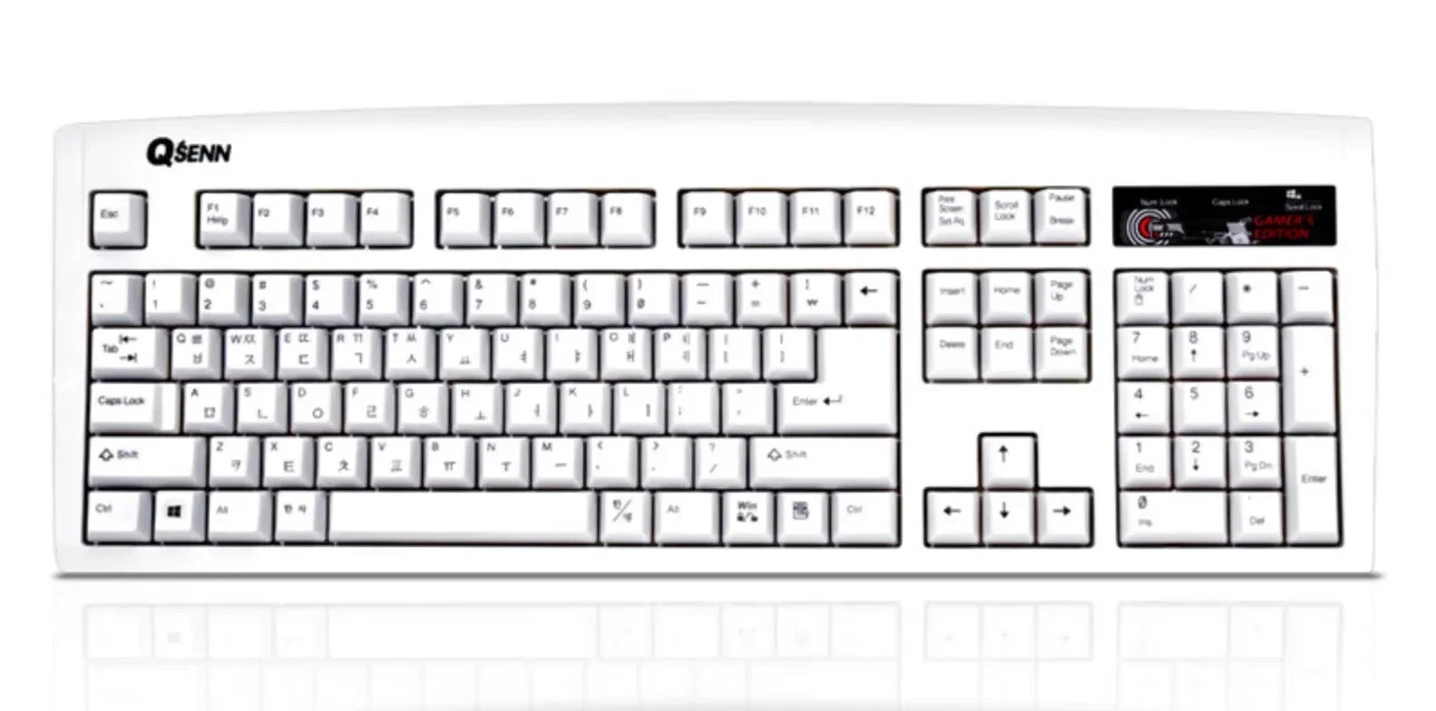 QSENN SEM-DT35 Gaming Keyboard EN/KR Layout USB / White