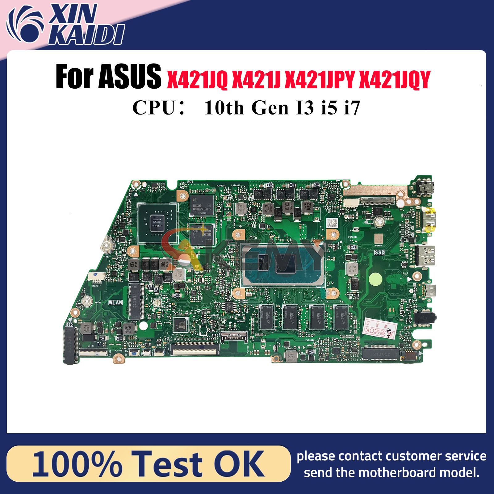 X421JQY Motherboard For ASUS X421JPY X413J R421J S433J X421JAY Mainboard W/CPU