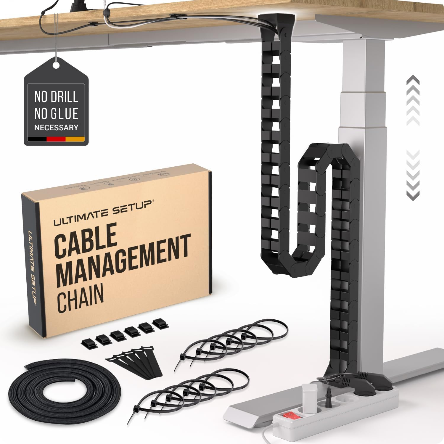 Ultimate Setup under Desk Cable Management Vertebrae - Perfect for Sit Stand Des