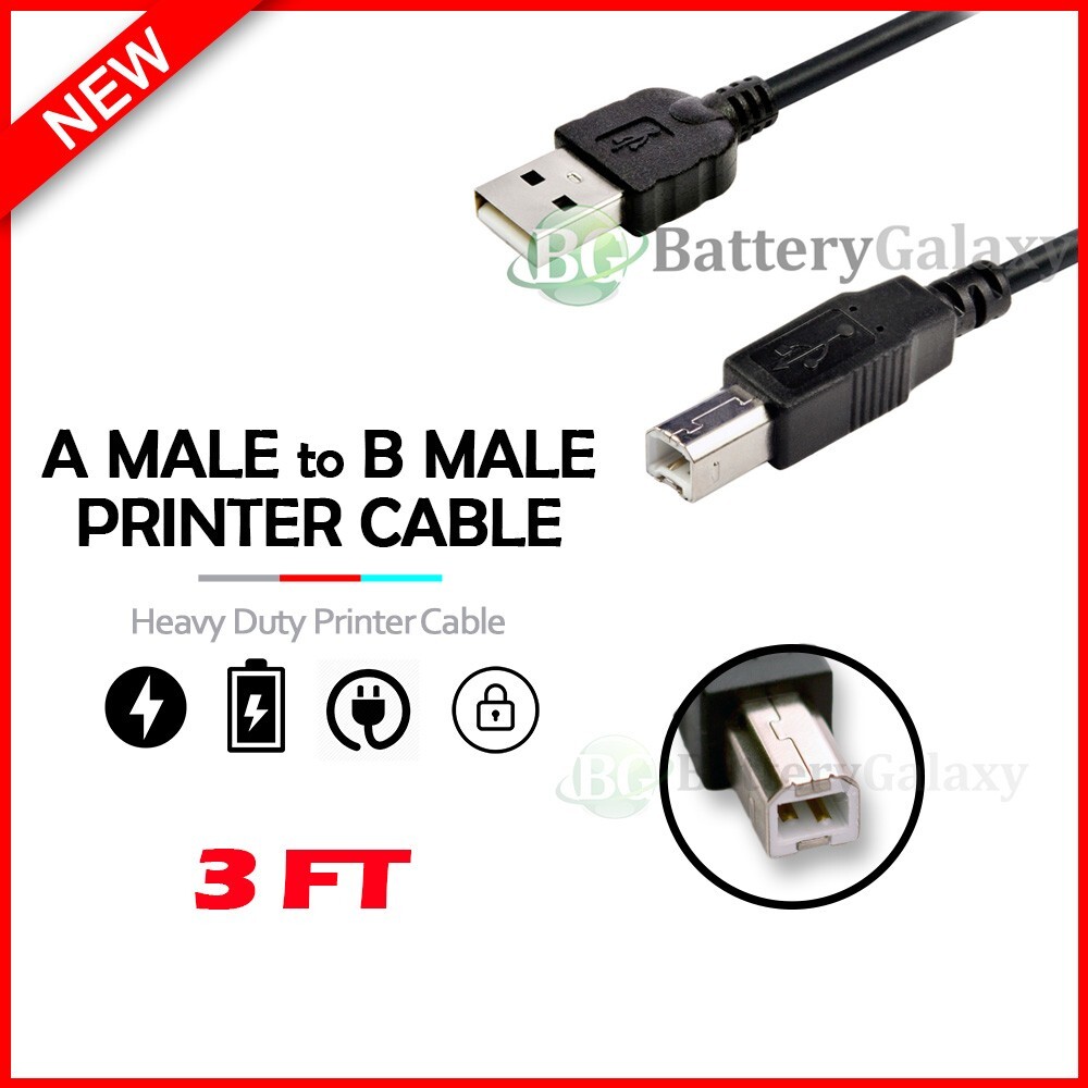 USB 2.0 A TO B High Speed Printer Scanner Premium Cable Cord 3, 6, 10, 15 FT Lot
