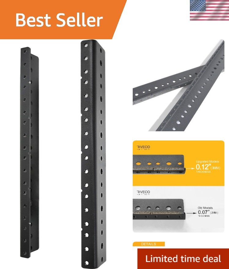 2 PCS 6U Rack Rails, Tapered Holes Rack Mount Rails for Recording & Network W...