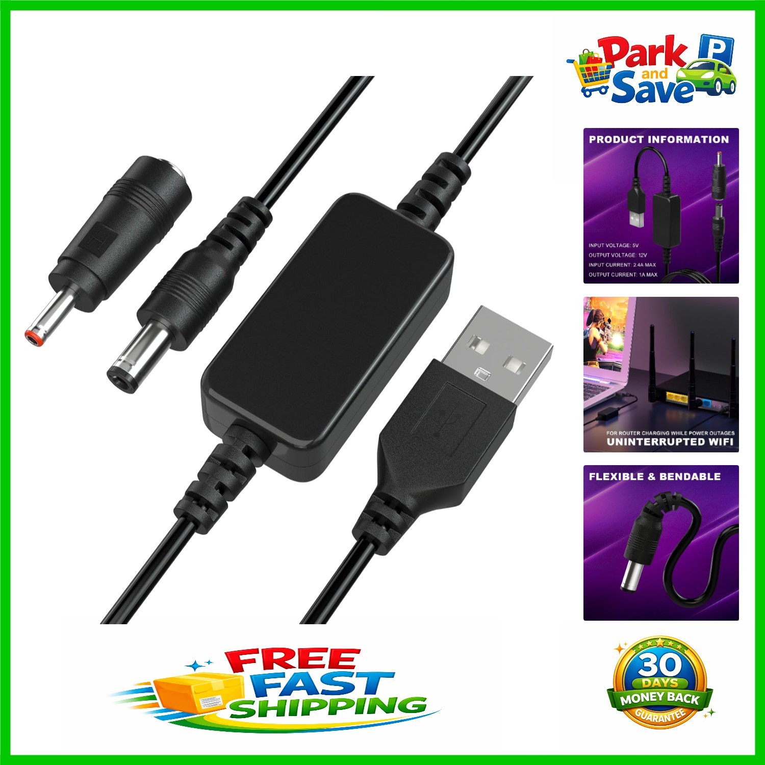 5V to 12V USB Boost Converter - Versatile Power Adapter for Small Devices