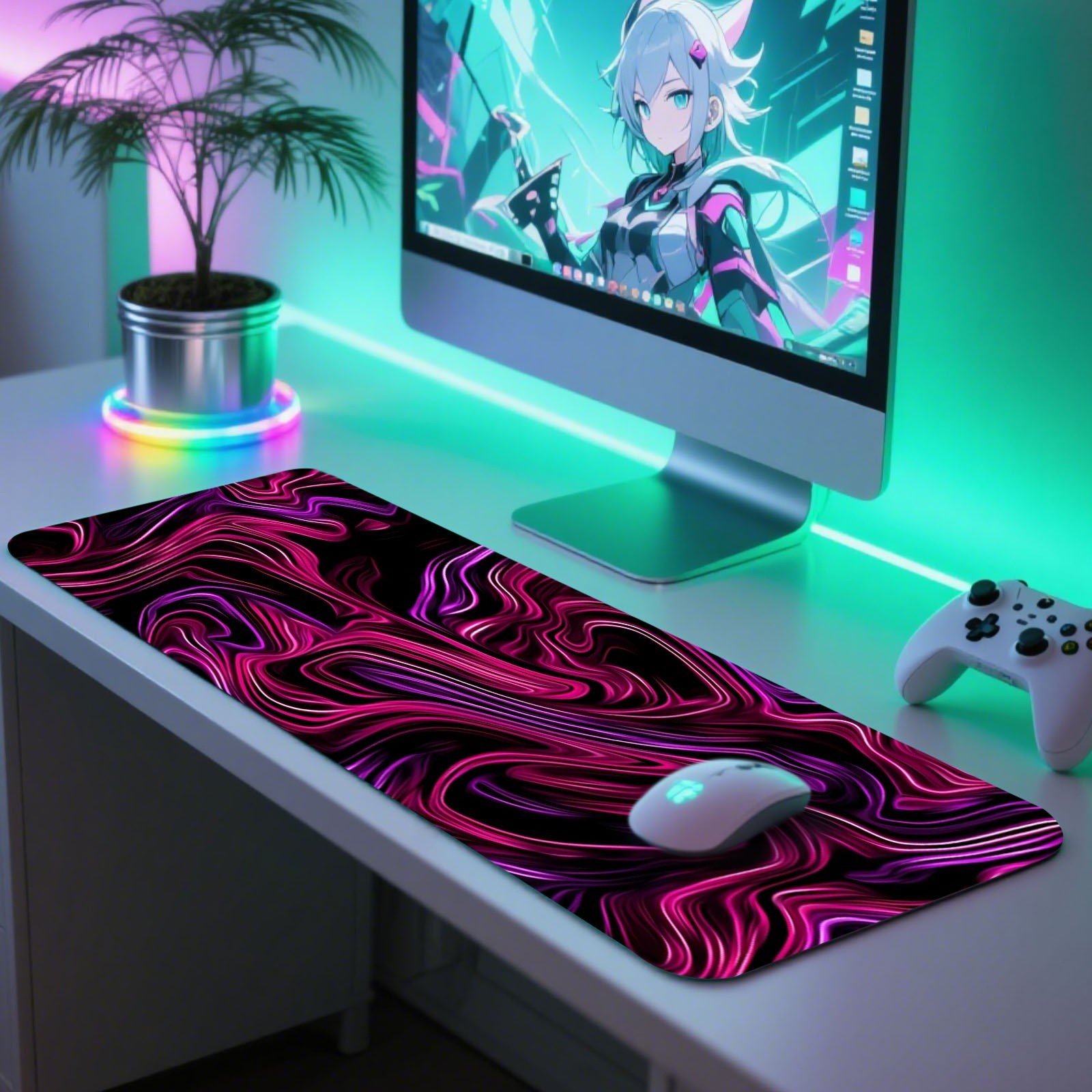 Abstract Swirl Mouse Pad Featuring Various Specifications, Made from Polyester