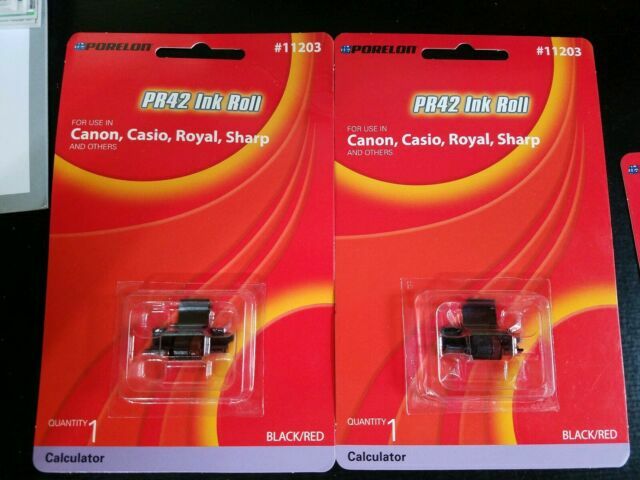 2 PK Porelon PR42 Calculator Ink Roller Black/Red 11203