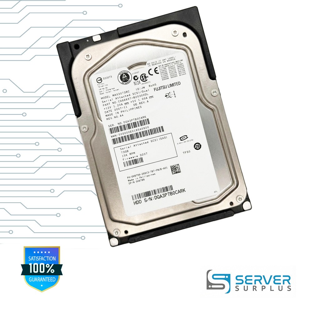 Fujitsu MAX3073RC 73GB SAS 15K RPM 3.5 in Enterprise HDD | CA06697-B20300DL