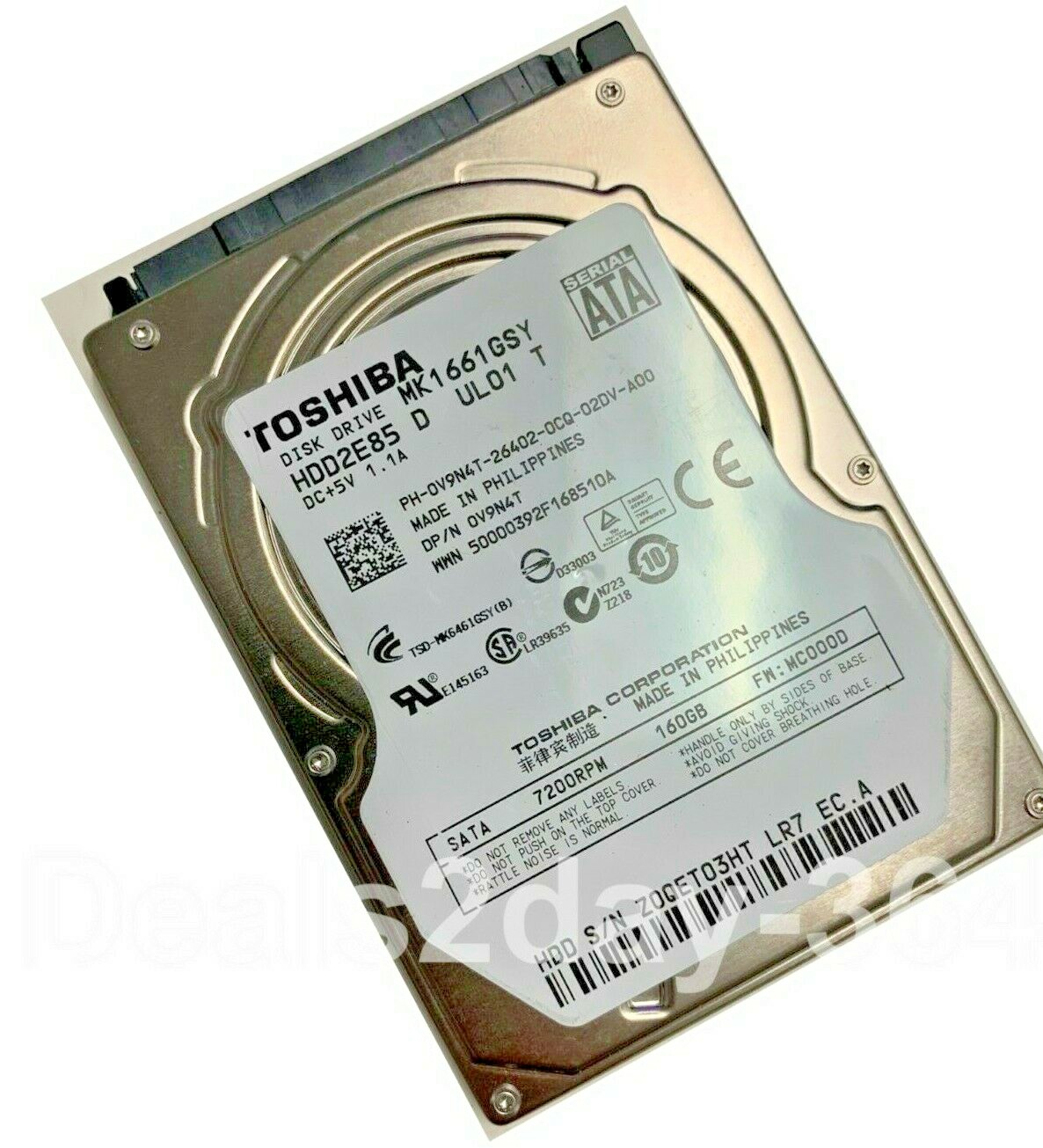 MK1661GSY TOSHIBA 160 GB 2.5" 7200 RPM 16 MB SATA Drive Laptop
