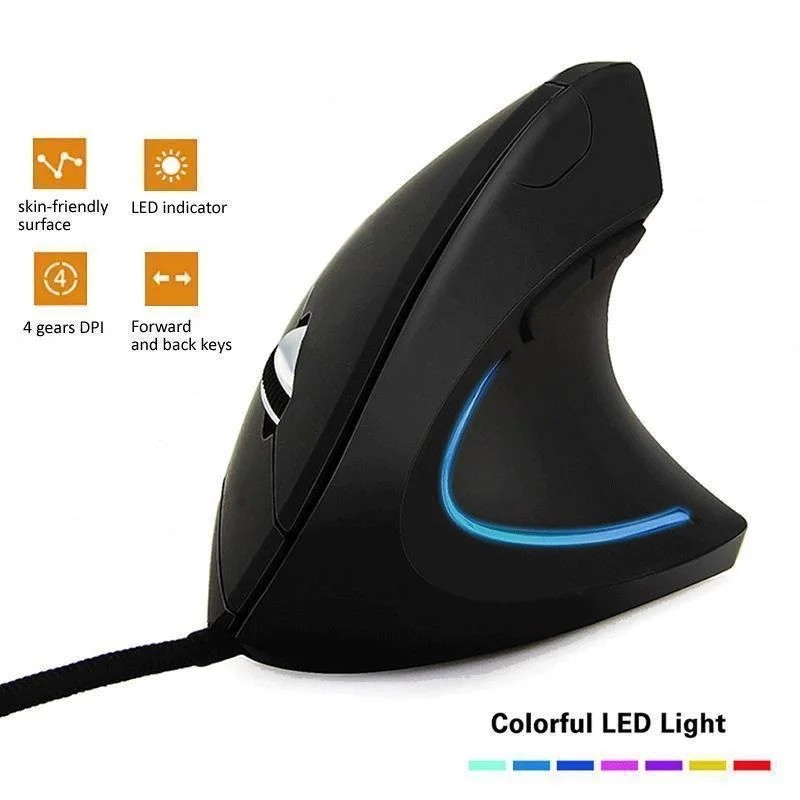 Ergonomic Mouse Optical Vertical Mice 6 Keys USB Wireless  3200DPI For PC