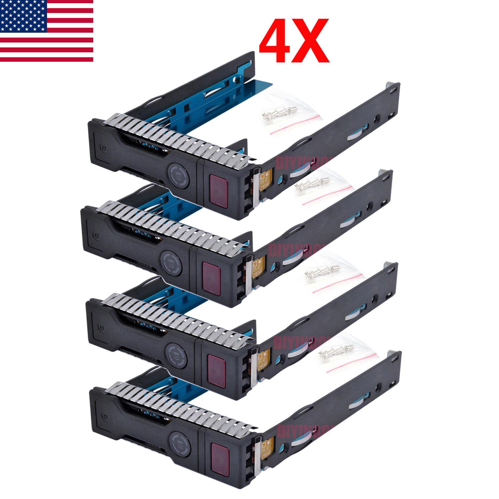 4 Pack HP 3.5"Hard Drive Tray Caddy For HP Proliant DL160 DL560 DL380P Gen8 Gen9