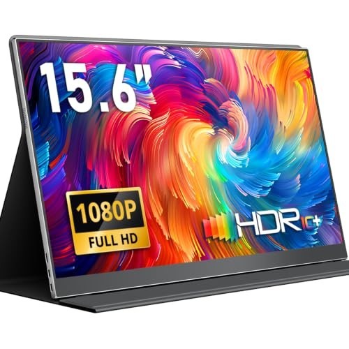 15.6 Inch Portable Monitor FHD IPS Travel Screen USB-C Plug & Play Display