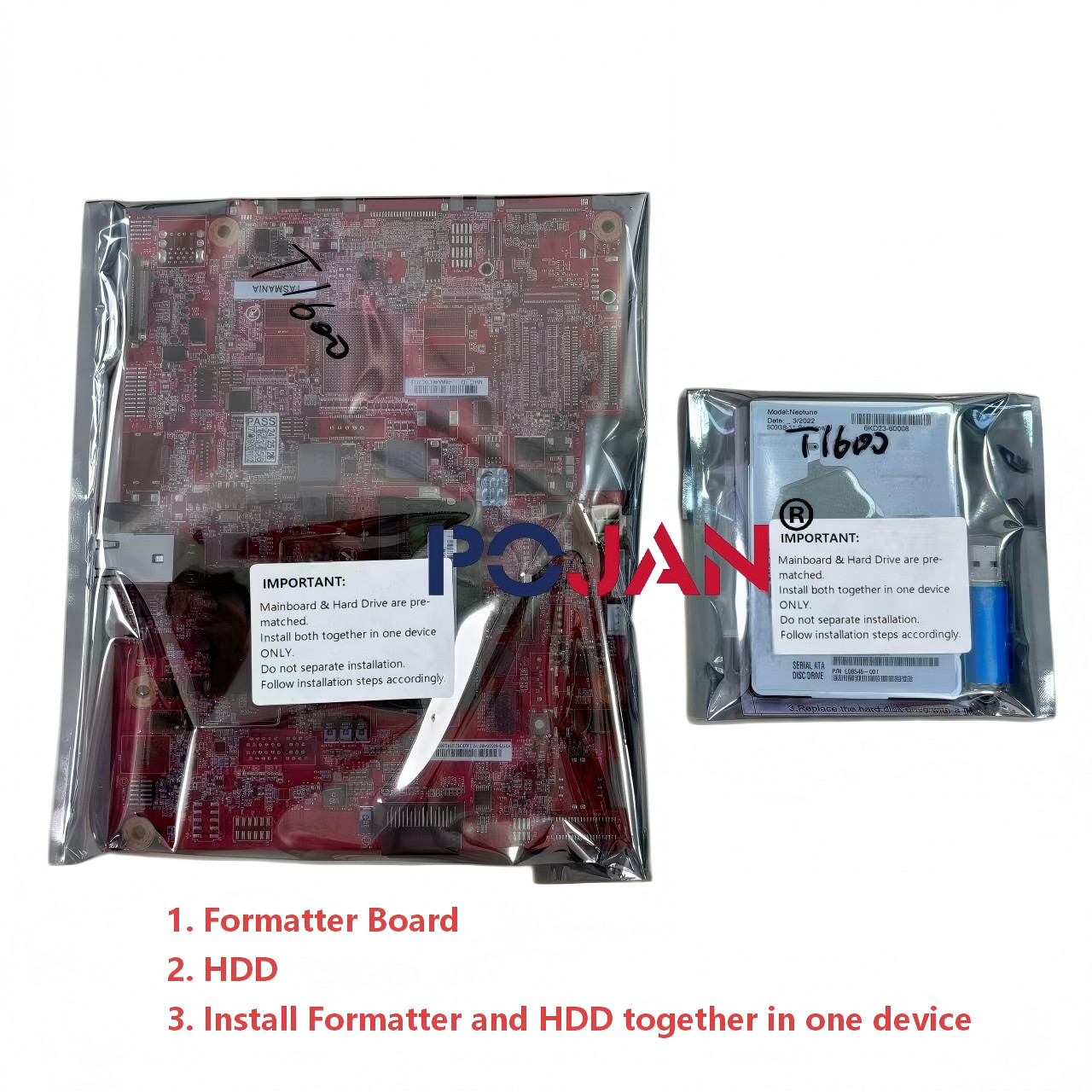 3EK10-67005 Formatter Board Used + HDD Fit for HP Designjet T1600 Only POJAN