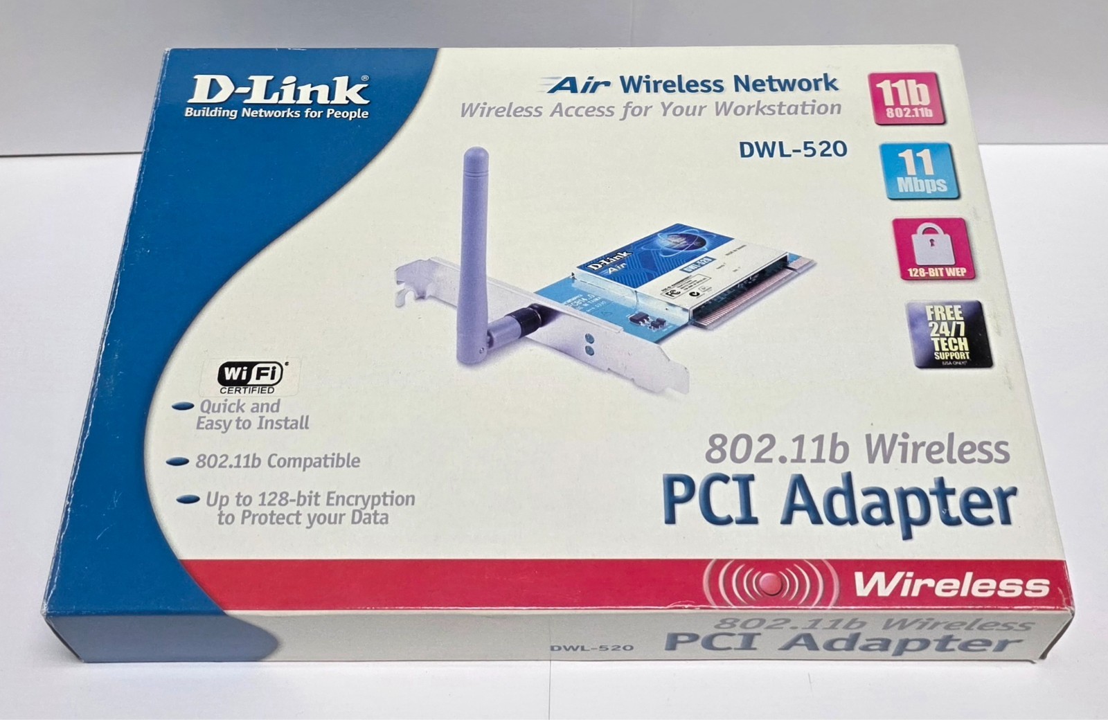D-Link Air DWL-520 PCI Wireless Network Adapter Card 54 Mbps